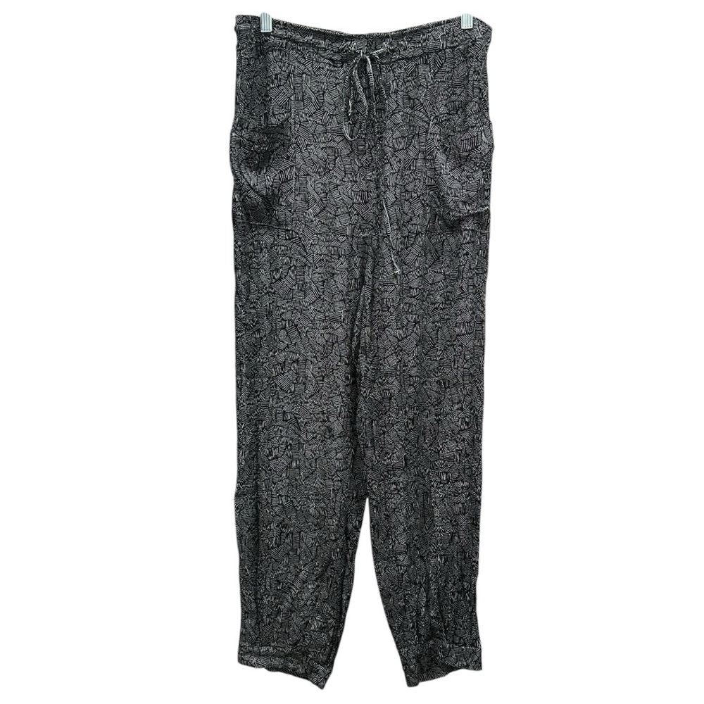 Royalty for Me Women’s Black Patterned Drawstring Jogger Pants‎  Sz L
